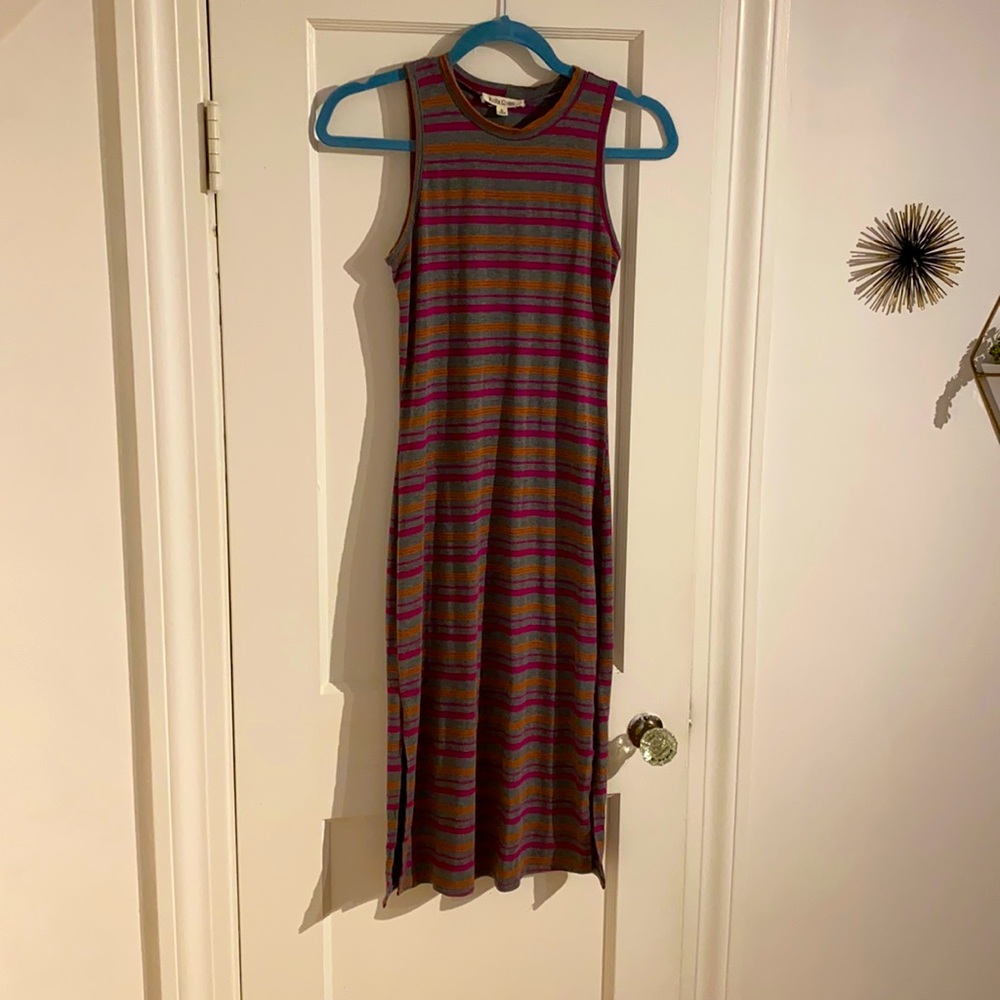 Vintage Style Striped Midi Dress